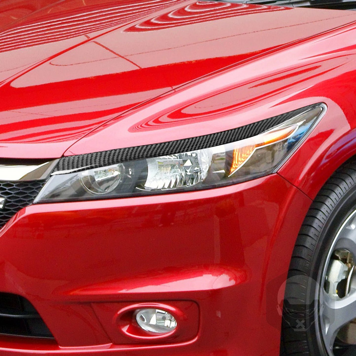 For Honda Stream 2006-2008 Carbon Fiber Headlight Eyebrow Eye Lid Trim Panel strip Car Exterior Accessories Decorative Stickers