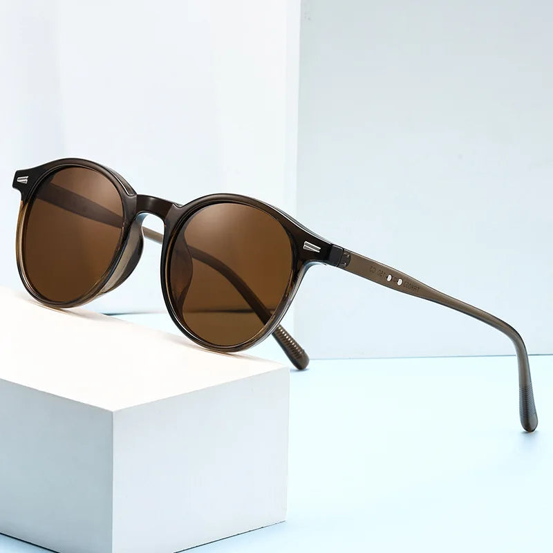 Unisex Casual Sunglasses Round Frame UV Resistant Polarized