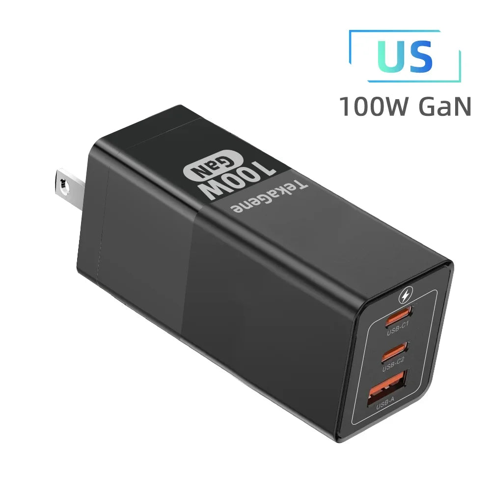 PD 100W GaN Charger USB Type C Fast Charger With Quick Charge 4.0 3.0 USB Phone Charger For iPhone 16 Pro Max Galaxy S24 Laptop