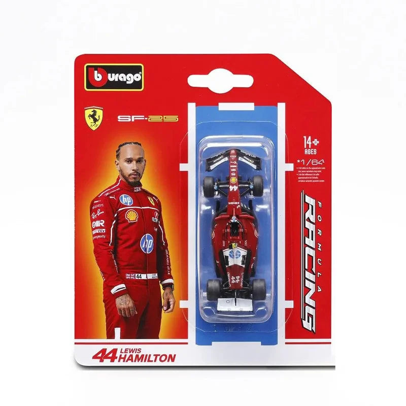 New In Stock Bburago 1:64 2025 F1 Sf-25 Leclerc-#16 Hamilton-#44 Rb21 Verstappen-#1  Mcl39 W16 Alloy Miniature Diecast Model Toy