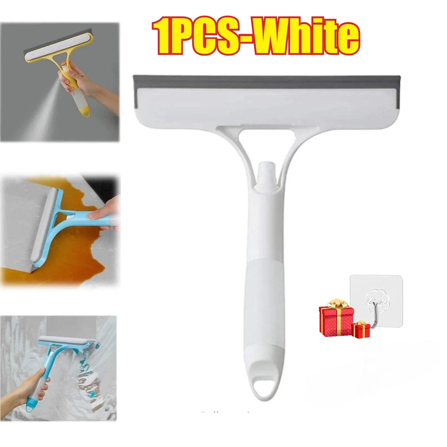 Glass Wiper with Watering Can Glass Cleaning Tool 3-In-1 Mirrors Glass Scraper Motorcar Window Scraper Household