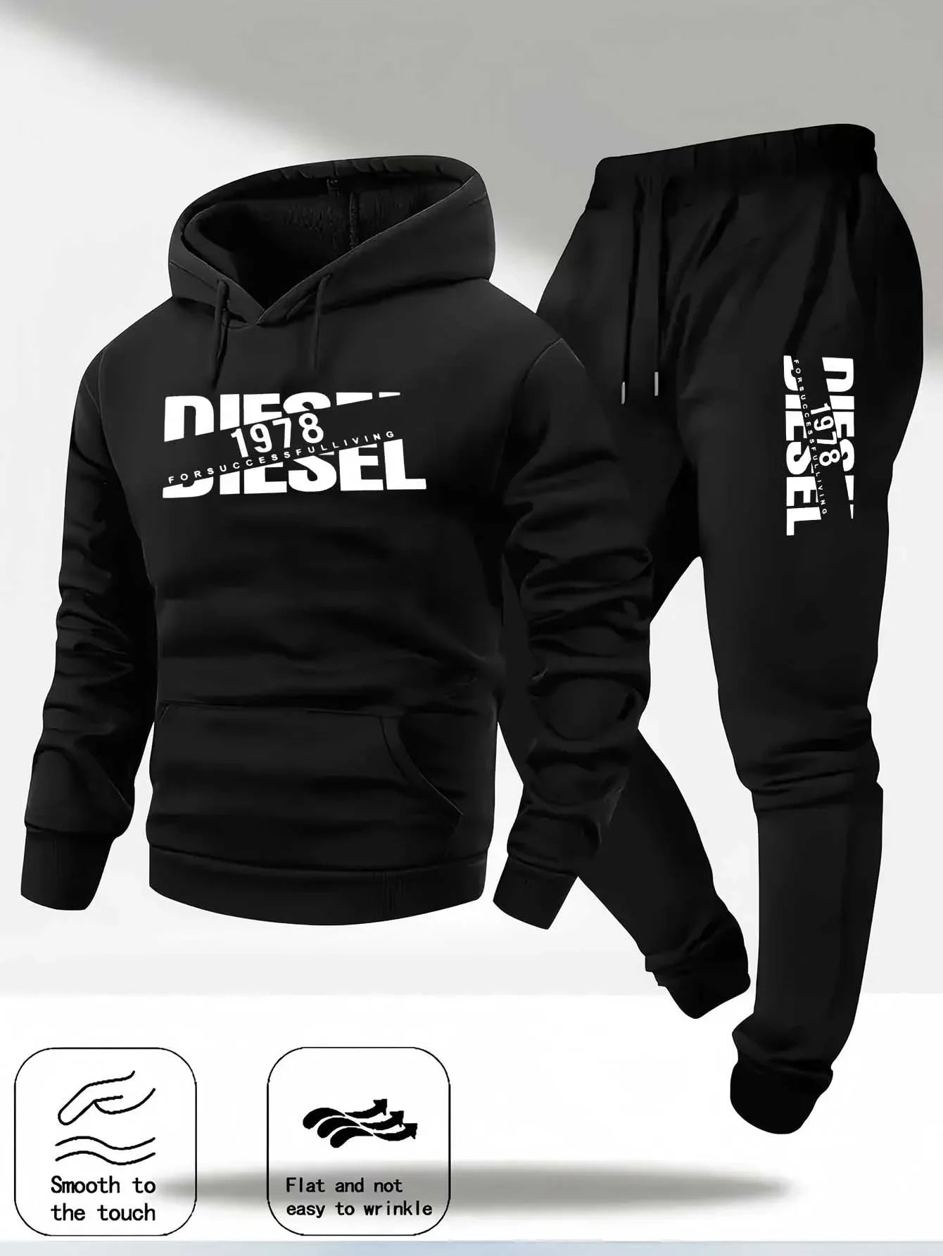 Men Hoodie sweatshirt sportswear fashion sports hooded sweatshirt casual sweatshirt and pants two in one
