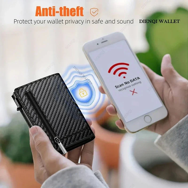 RFID Wallet Credit Card Holder Luxury with Zipper Unisex