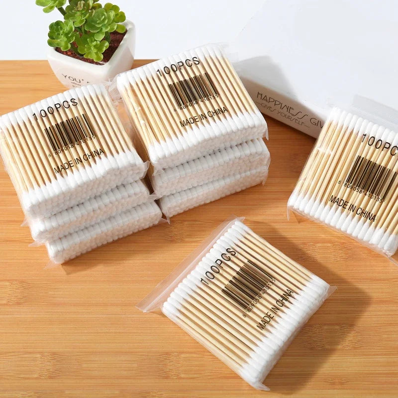 300/500/1000pcs Double Head Cotton Swab Women Makeup Cotton Buds