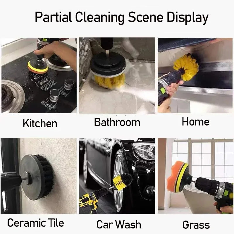 3pcs Drill Brush Attachment Set Power Scrubber Brush