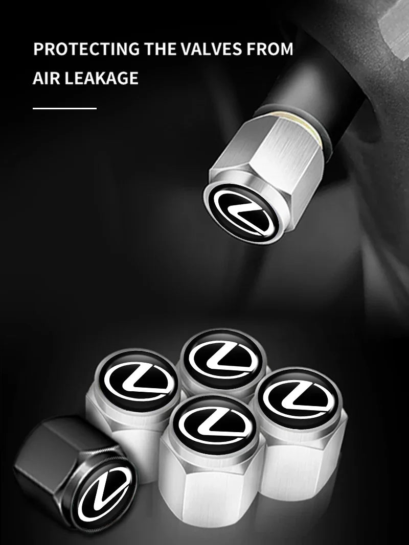 5PCS Lexus -Styling Wheel Tire Valve Rims Stem Caps Dust Decor For Lexus CT200h ES250 ES300h NX300h RX350 IS250 IS200 GS300