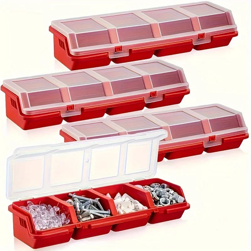 1Pc/2Pcs Multi-Compartment Organizer Box For Screws & Small Parts