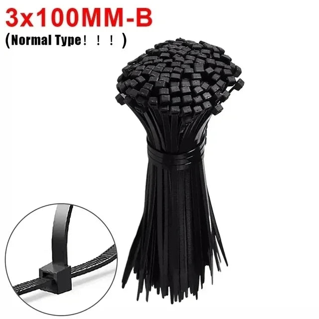 500/100PCS Screw Hole Cable Ties Reusable Fixed Nylon Cable Ties Self-locking Cord Ties Straps