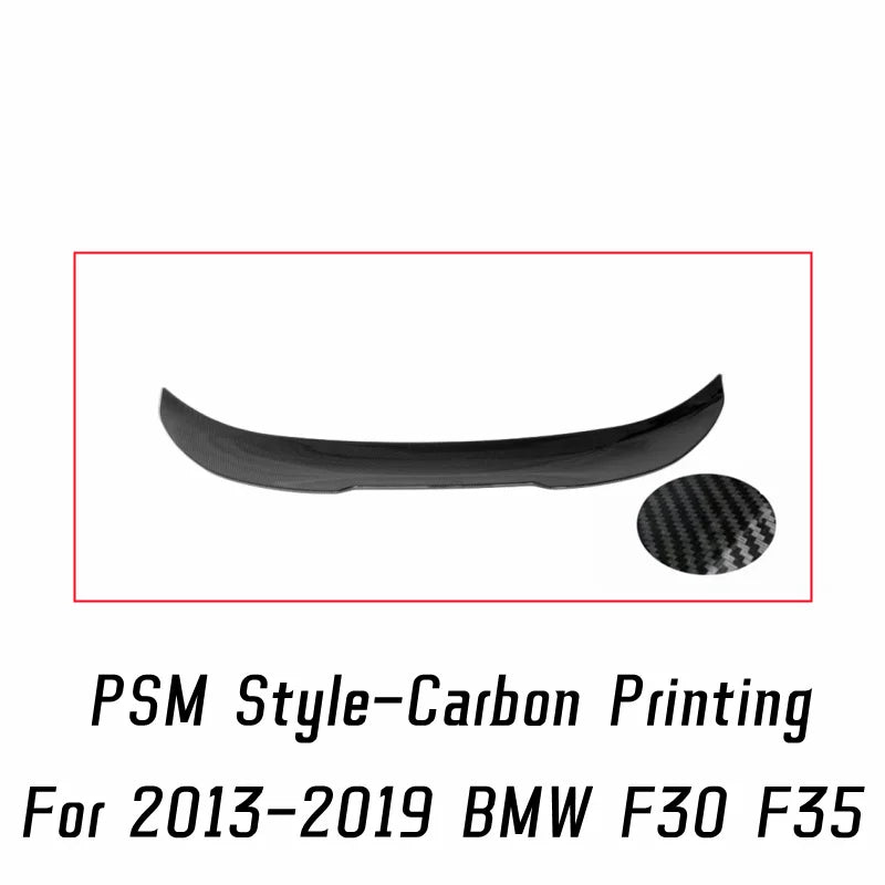 Spoiler for BMW 3 Series F30 F31 F35 M4 MP PSM Style Carbon Glossy Black Rear