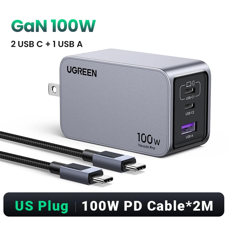 UGREEN 100W GaN Charger USB C Charger QC4.0 3.0 Quick Charge