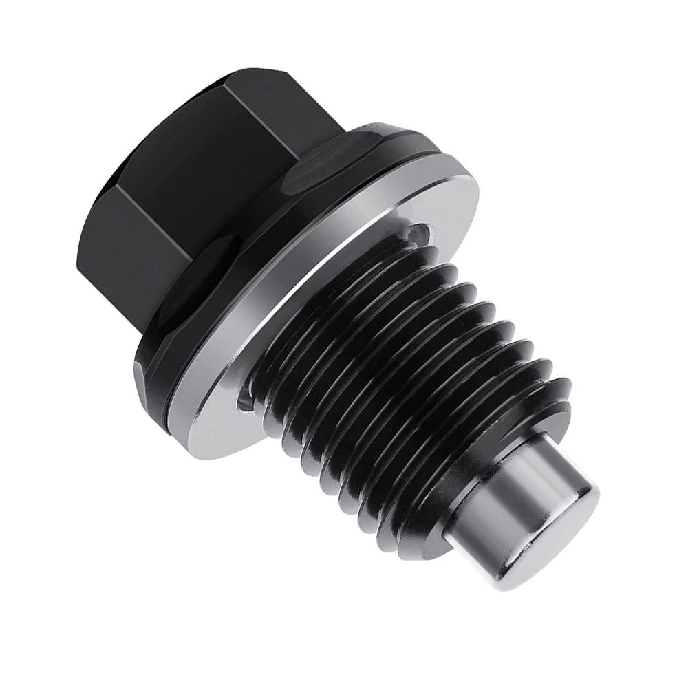 M14 x 1.5 Aluminum Magnetic Oil Drain Plug Fit for Honda / Ford / Hyundai with Crush Washer Gasket, Universal Magnetic Oil Drain
