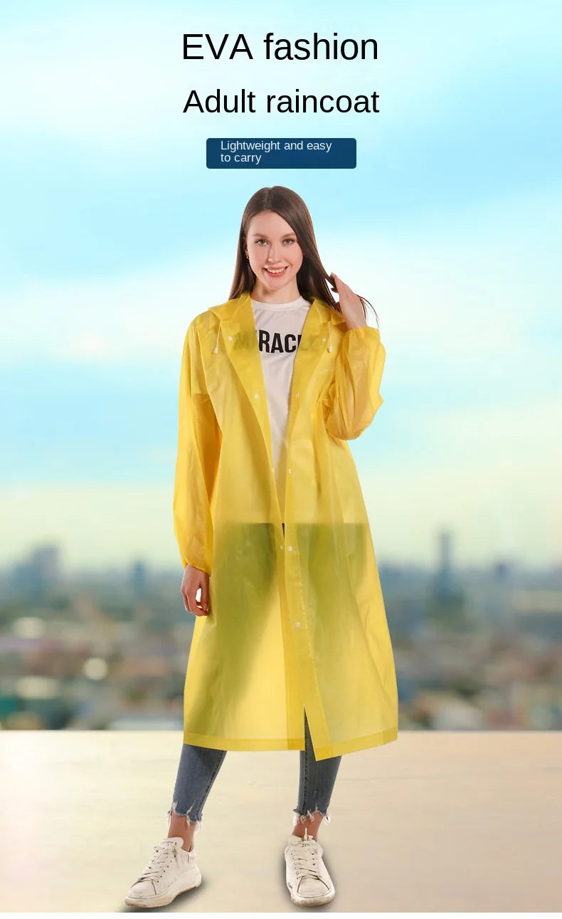 High Quality 1piece 145*68CM EVA Unisex Raincoat Thickened Raincoat Women Waterproof Men Black Camping Waterproof Rainwear Suit