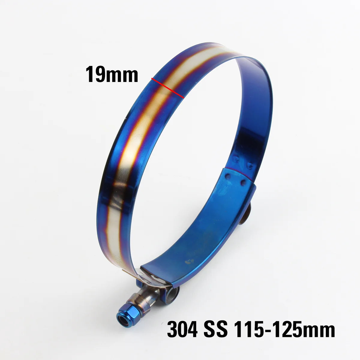 Stainless Steel Car Hose Clamp Kit 1.48" To 5.2" Universal T Bolt Style Adjustable Pipe Fix Clip 37mm To 130mm Hose Clamp Titanium Blue Style
