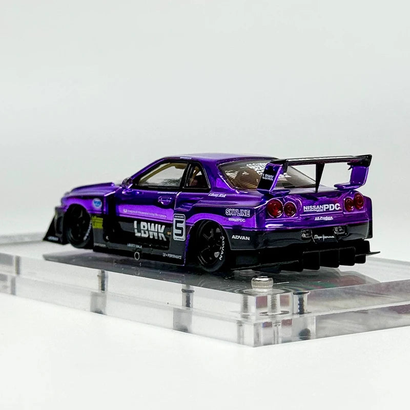 1/64 Skyline Gtr Er34 LBWK Purple Diecast