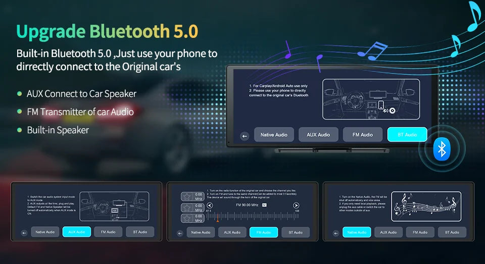 11.3" Imagebon H50  Dash Cam 4K ADAS Wireless CarPlay & Android Auto 3 Channel Recording Time Lapse 24h Park Monitor Black Box