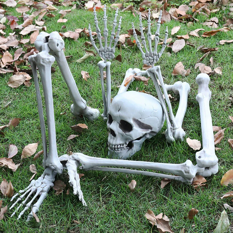 Halloween Decorations Scary Props Realistic Skeleton Skull & Hands Halloween Home Decor Yard Prank Festivals Party Supplies