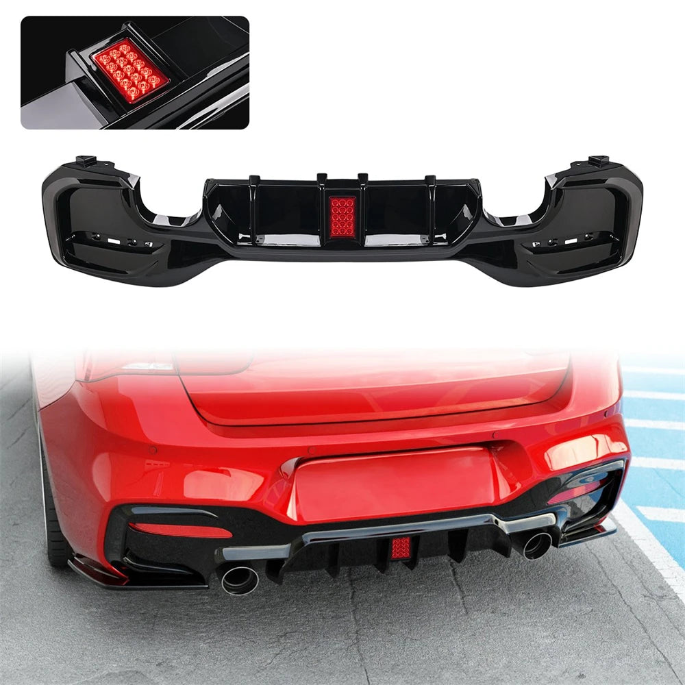 BMW Rear Bumper Lip Diffuser With LED Rear Spoiler For BMW 1er M Sport F20 F21 M135i M140i Fits BMW BMW E92 E93 335I Accessories HOT