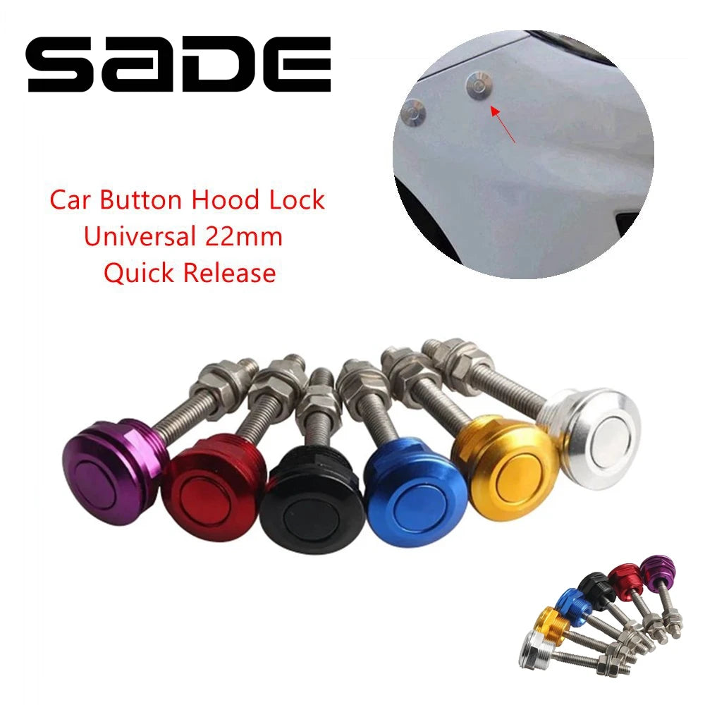1Pcs 22mm Universal Car Hood Pins Kit Aluminum Push Button Bonnet Quick Release Latch Bumper License Plate Lock Clip