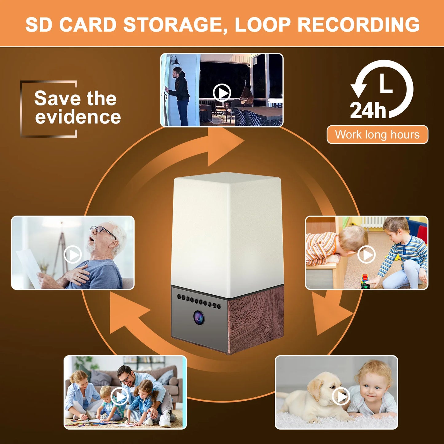 Mini Wireless Security Camera 4K HD WiFi Security Nanny with RGB Night Light 130° Wide Vision Motion Detection Real Time Rec Baby Monitor