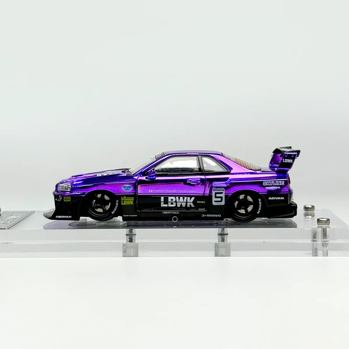 1/64 Skyline Gtr Er34 LBWK Purple Diecast