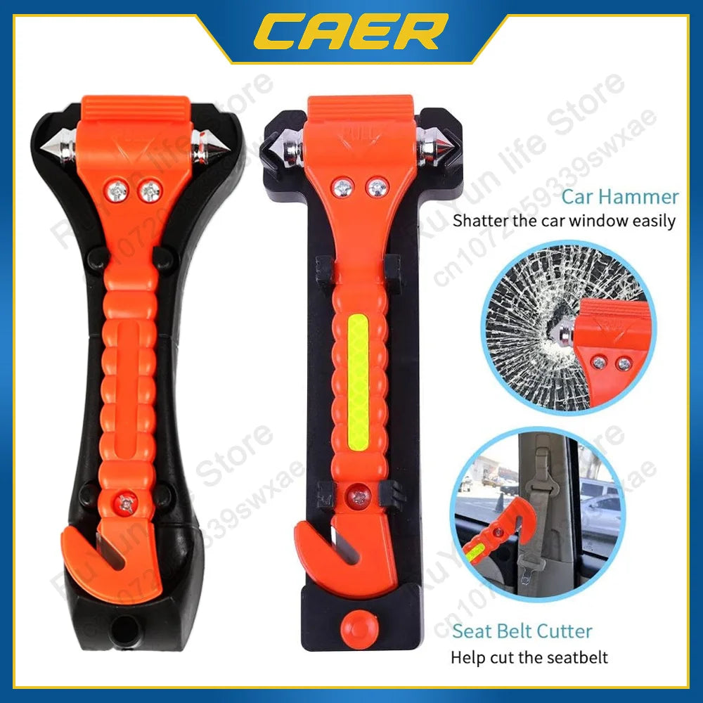 Caer Window Breaker Seatbelt Cutter 2-in-1 Emergency Car Glass Punch Hammer