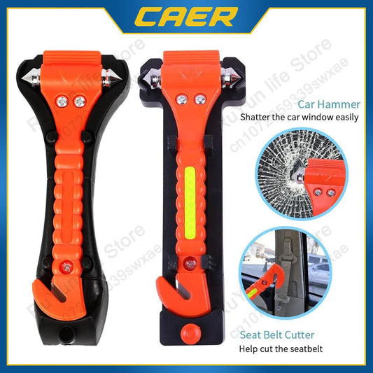 Caer Window Breaker Seatbelt Cutter 2-in-1 Emergency Car Glass Punch Hammer