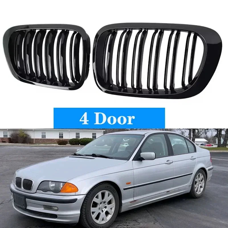 Grille for BMW 3-Series E46 1998-2001 2/4 Doors Car Front Kidney Grill 318i 320i 325i 330i Gloss Black Racing Grille Accessories