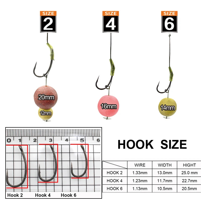 Carp Fishing Line Hair Rig Loop Rigs  ready-tied Soft hook