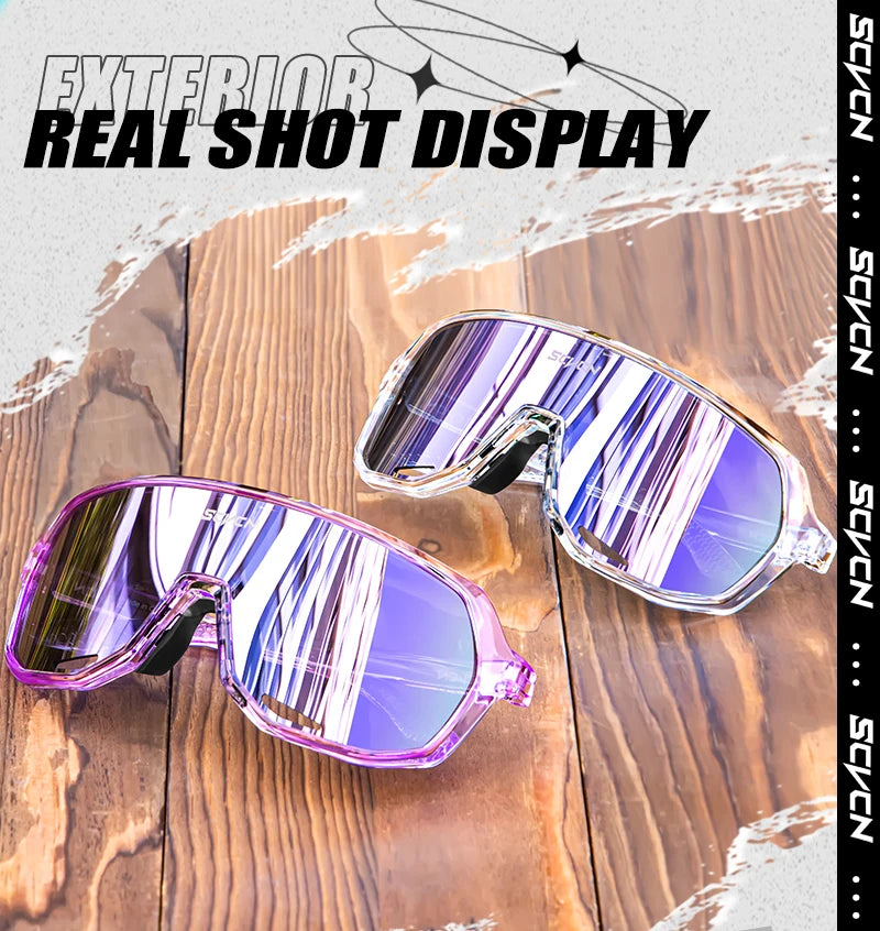 SCVCN New Outdoor Cycling Glasses Bike Sunglasses Men UV400