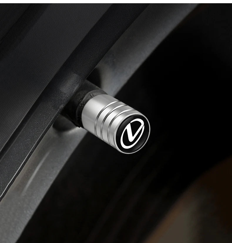 4Pcs Lexus Styling Wheel Tires Bolt-in Valve Caps Badge Decor For Lexus IS250 IS200 CT200h GS300 LS430 RX450h LX570 IS300 ES RX LS