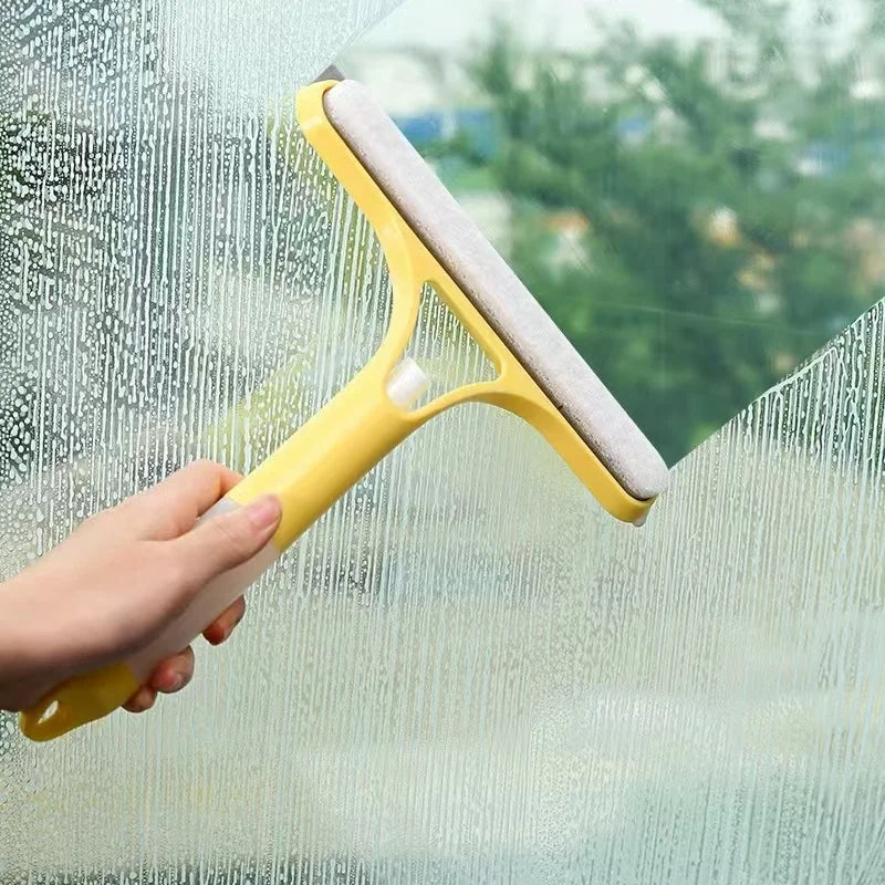 Double Sided Window Cleaner Car Glass Scraper Bathroom Mirror Wiper Soap Spray Dispenser Tool for Household Deep Cleaning