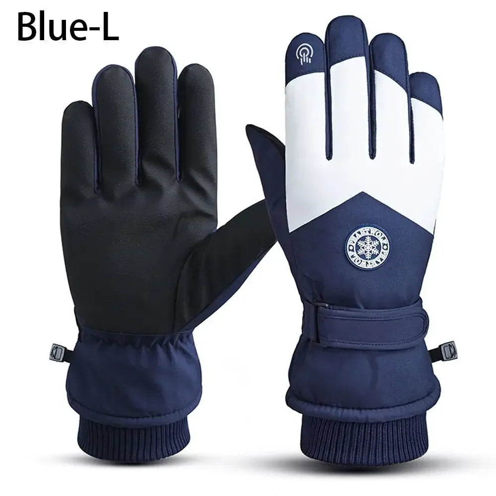 Winter Snowboard Ski Gloves PU Leather Non-slip