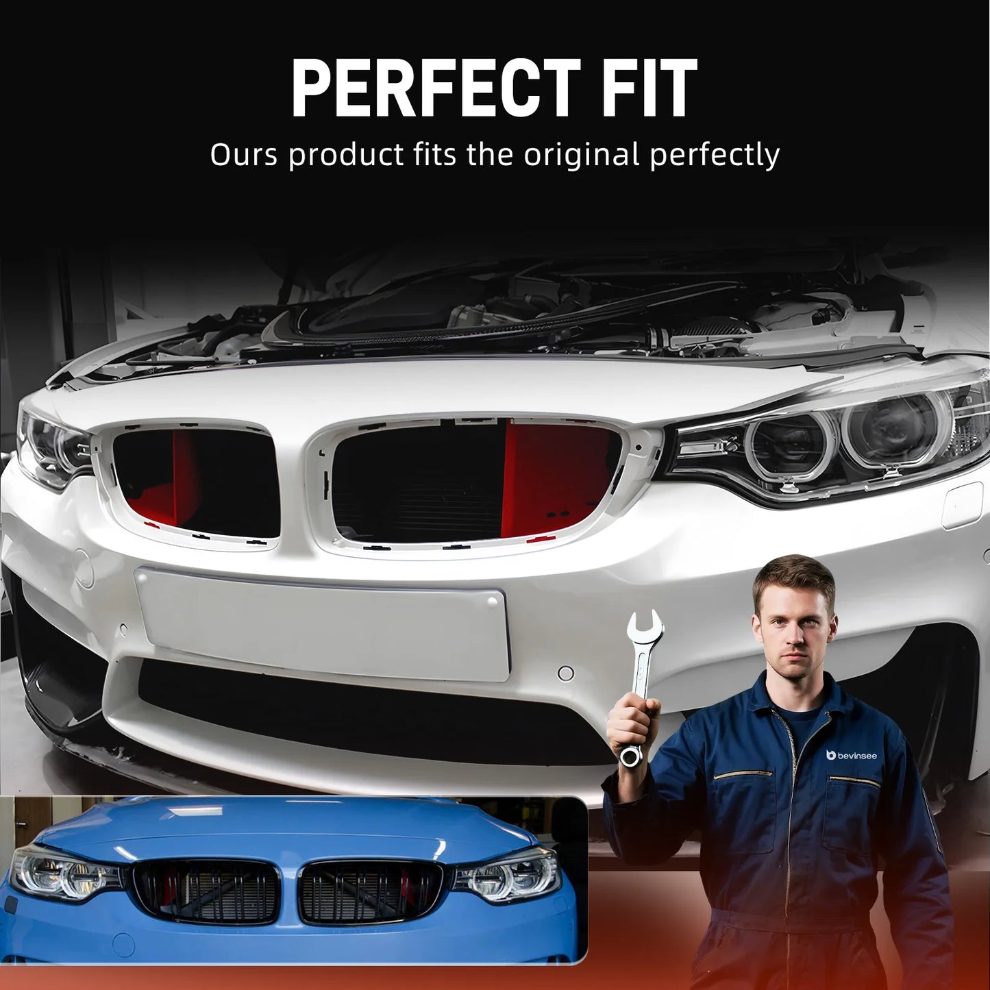 BEVINSEE Air Intake Scoops for BMW F20 F21 F22 F23 F30 F31 F34 F32 F33 F36, for BMW M2 F87/M3 F80/M4 F82 F83