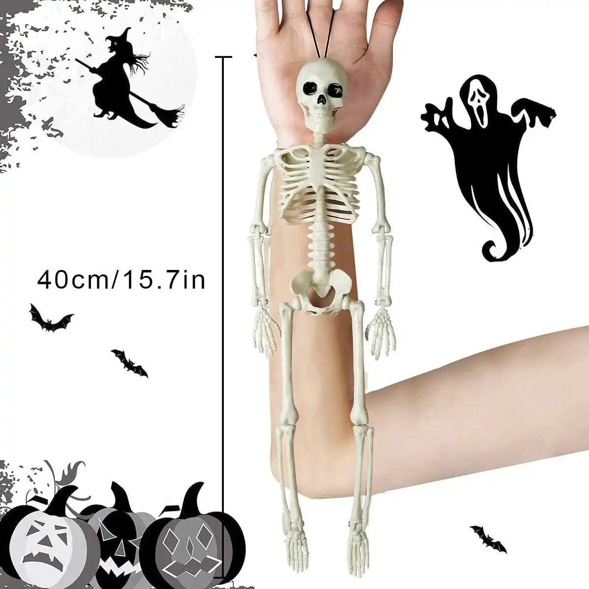Halloween Decorations Scary Props Realistic Skeleton Skull & Hands Halloween Home Decor Yard Prank Festivals Party Supplies