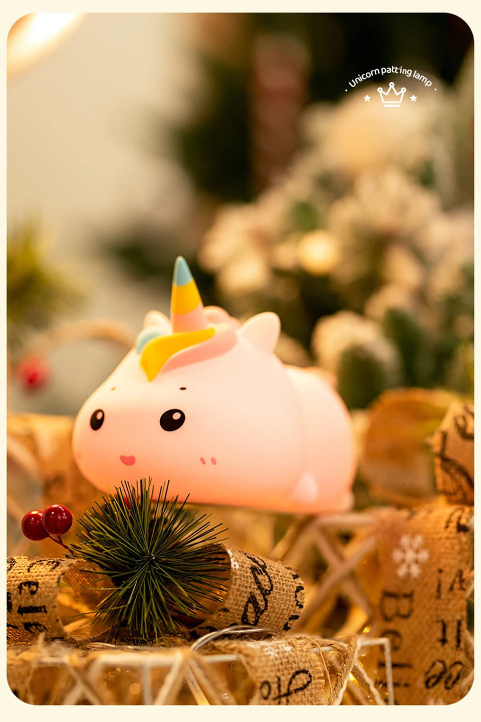 Rechargeable Silicone Patting Lamp Unicorn LED Night Lamp with Remote Control