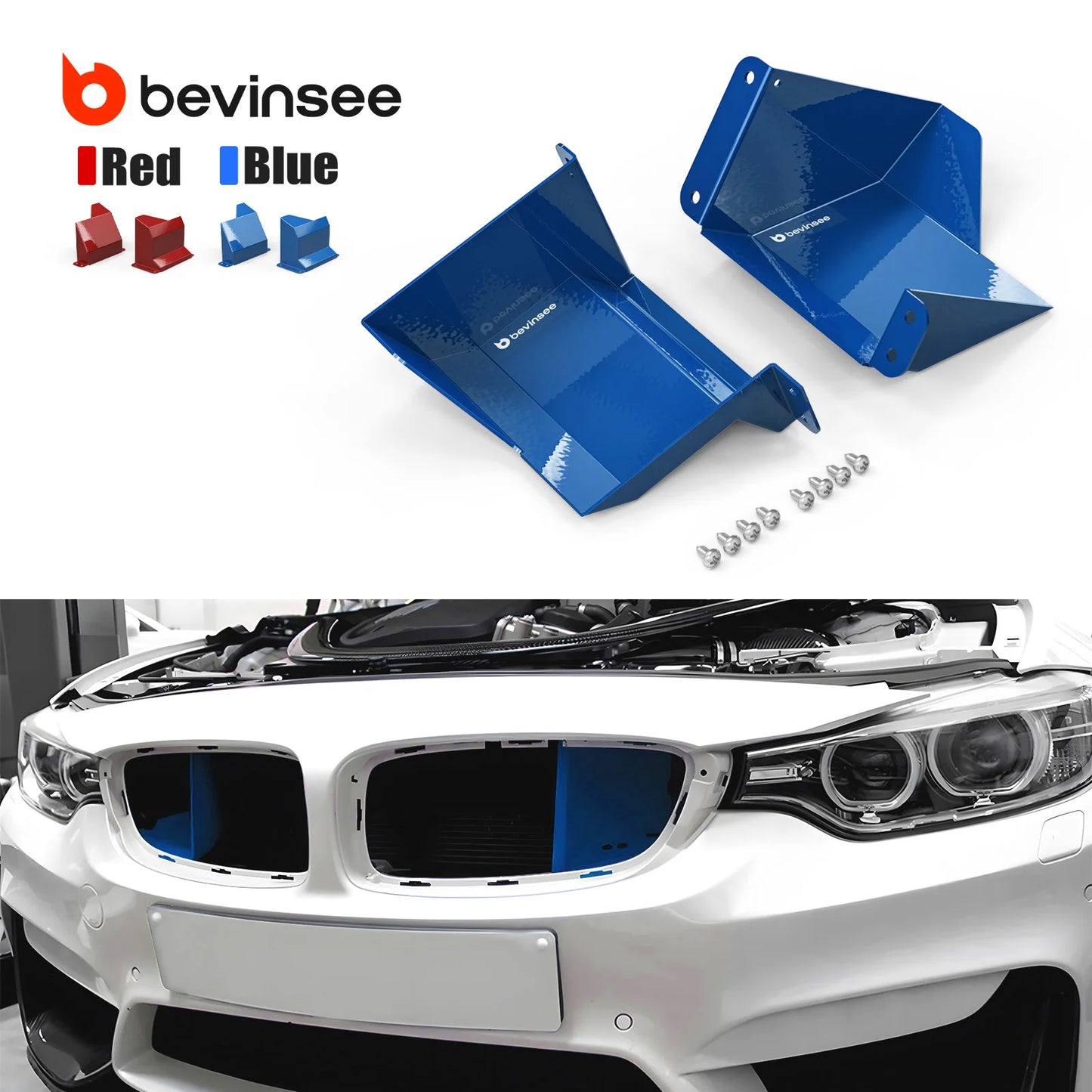 QT BEVINSEE Air Intake Scoops for BMW F30 F20 F22 F21 F23 F33 F36,M2 F87,M3 F80,M4 F82/F83 N20 N55 B48 B58