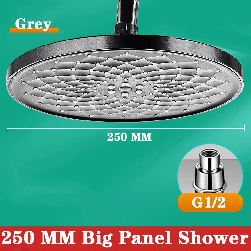 10 Inches Supercharge Shower Head Set 3 Modes High Pressure Rainfall Bathroom Shower ﻿