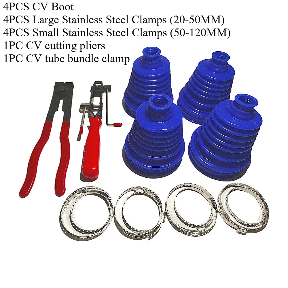 Car Silicone Universal CV Boot Kit Clamp Track Drive Shaft Ball Joint Boot Connector Kit