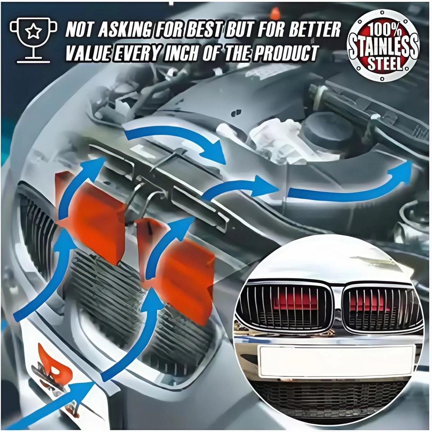 QT Air Intake Scoops 2PCS Dynamic Cold Air Intake Upgrade for BMW E90 E91 E92 E93 Air Intake ABS Polymer Scoop Plastic Material