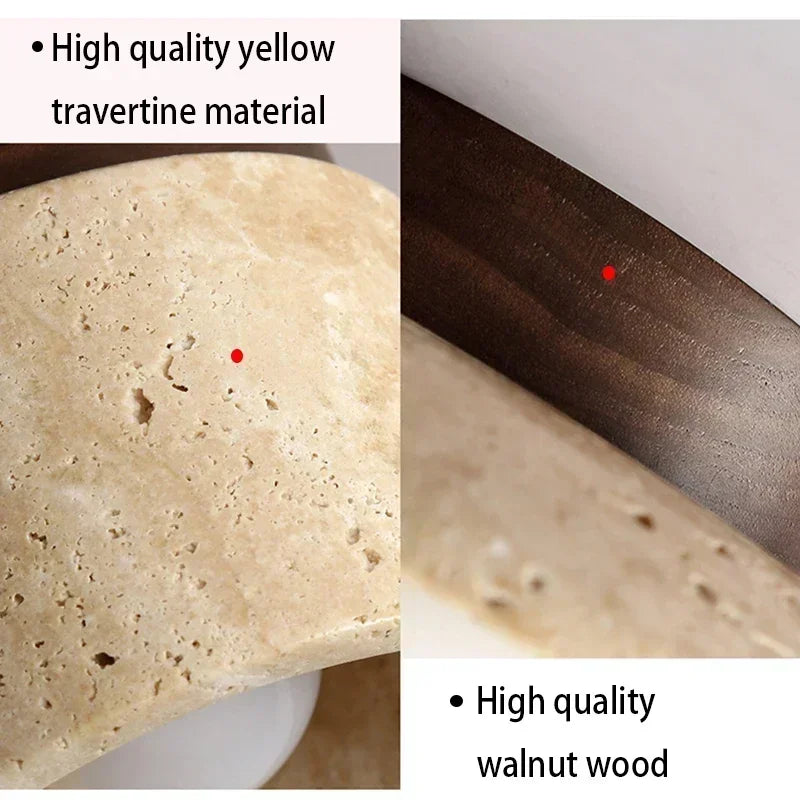 Modern Stone Travertine Ceiling Lamp Bedroom Corridor Flush Mounted