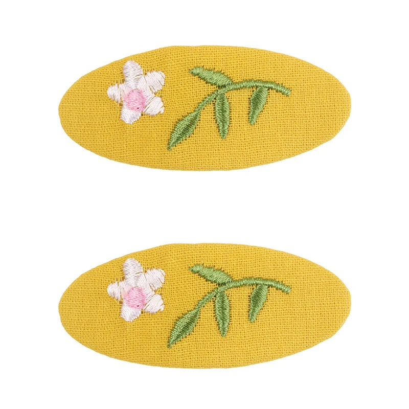 2Pcs/set Sweet Embroidery Hair Clips For Girls Waterdrop Shape BB Hairpin Barrettes Kids Hairpins Headwear Hair  Accessories
