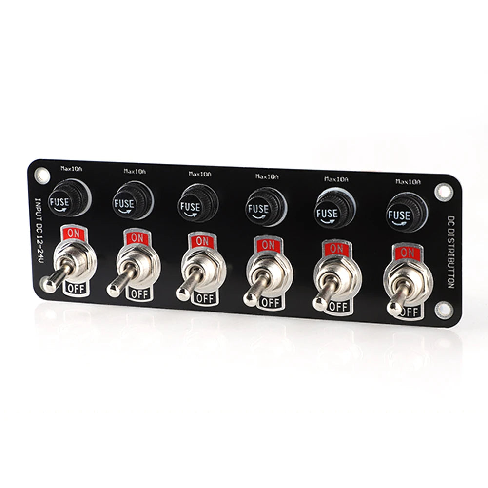 3 Gang/6 Gang Toggle Switch Panel 12V/24V On/Off Rocker Toggle Switch with 10A Fuse Racing Cars RV Camper Marine Boat Yacht