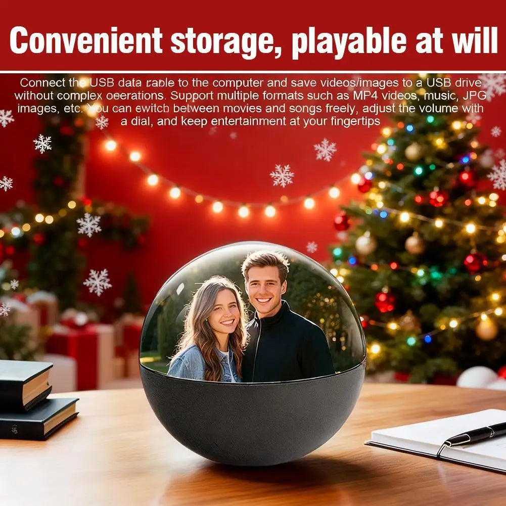 3D Crystal Ball Video Player Audio Video Display Electronic Ball