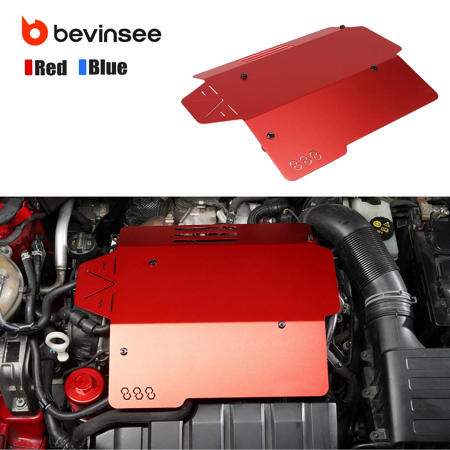 QT BEVINSEE Aluminum Engine Cover for VW Golf GTI/for Arteon/for Atlas/for Jetta GLI 2.0L,for Alltrack 1.8L, Replace for 06K103925G