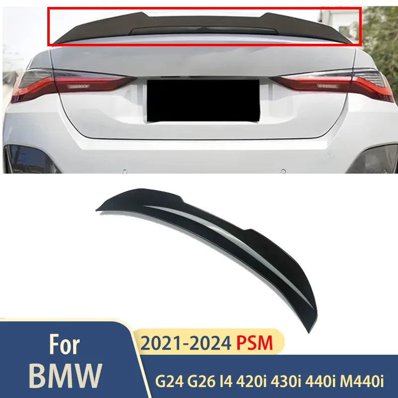 2021 To 2024 PSM Style For BMW G24 G26 I4 420i 430i 440i M440i 4 Door Gran Coupe Rear Trunk Roof  Boot Lip Spoiler Accessories
