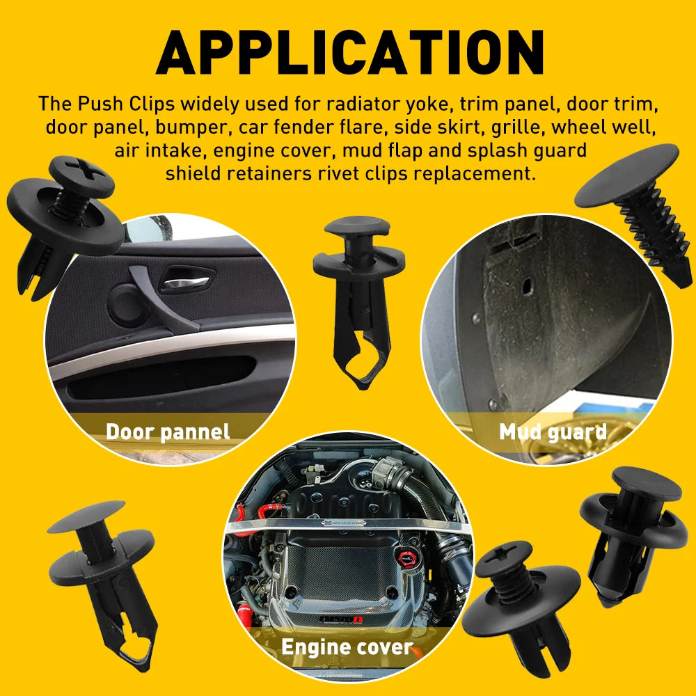 190 PCS Car Fastener Clip Kit Bumper Fender Rivet Clips Auto Body Push Retainer Clip