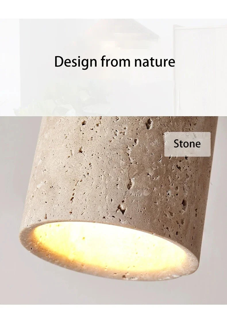 Modern Stone Travertine Ceiling Lamp Bedroom Corridor Flush Mounted