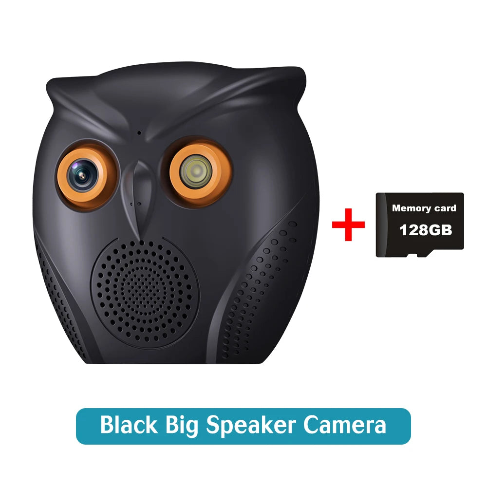 PEGATAH Owl Shape HD 5MP WiFi Camera Indoor Security Protection Cam CCTV Color Night Vision Monitor Two Way Audio Cam ICSEE APP