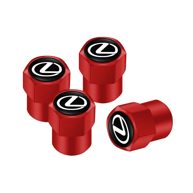 4Pcs Lexus Styling Wheel Tires Bolt-in Valve Caps Badge Decor For Lexus IS250 IS200 CT200h GS300 LS430 RX450h LX570 IS300 ES RX LS
