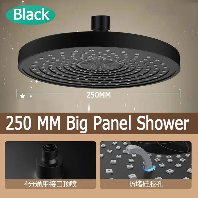 10 Inches Supercharge Shower Head Set 3 Modes High Pressure Rainfall Bathroom Shower ﻿